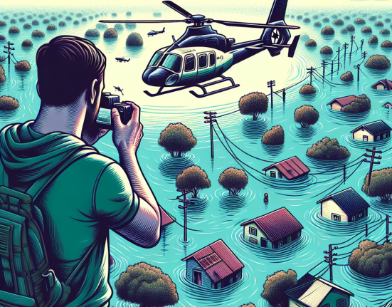 Ciuca a filmat zonele afectate de inundatii din elicopter