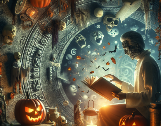 Sperie i pe toti citind o carte de Halloween