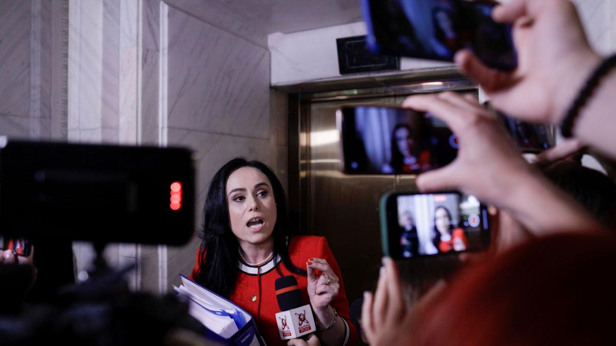 Simona Bucura Oprescu fuge prin Parlament evitand intrebarile despre ajutoare