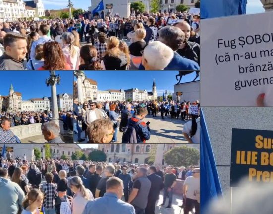 Oradenii au participat la miting pentru a l sustine pe Bolojan inainte de motione Fug sobolanii ca n au