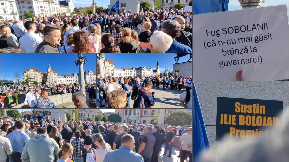 Oradenii au participat la miting pentru a l sustine pe Bolojan inainte de motione Fug sobolanii ca n au